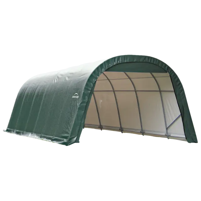 ShelterCoat 12 x 24 ft. Wind and Snow Rated Garage Round Green STD — alternate product view