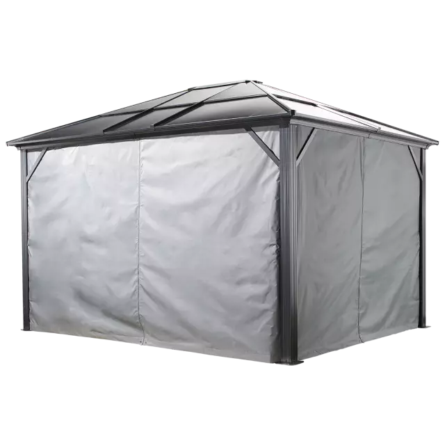 Sojag, rideaux gris pour abri soleil Meridien, 10 x 12 pi, polyester filé