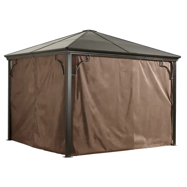 Sojag, Rideaux bruns pour abri soleil Sumatra, 10 pi X 12 pi, polyester, rideaux d'extérieur