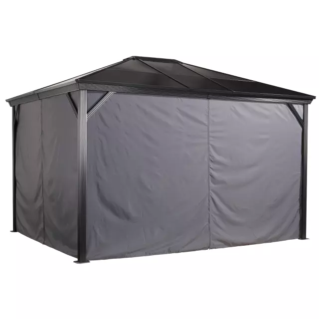 Sojag, rideaux gris pour abri soleil Verona, 10 x 12 pi, polyester, rideaux d'extérieur