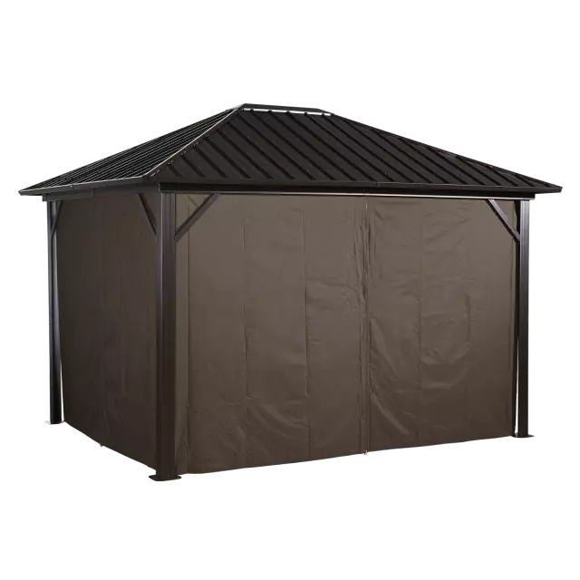 Sojag Brown Curtains for Genova Gazebo, 12 ft. x 12 ft., Poly