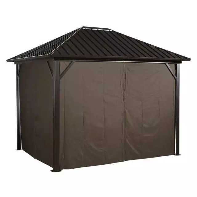 Sojag Brown Curtains for Genova Gazebo, 10 ft. x 12 ft., Poly — main product image