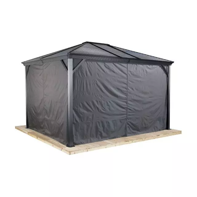 Sojag, rideaux gris pour abri soleil Ventura, 10 x 14 pi, polyester, rideaux d'extérieur