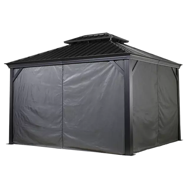 Sojag, rideaux gris pour abri soleil Monaco/Messina/Mykonos, 12 x 12 pi, polyester, rideaux d'extérieur