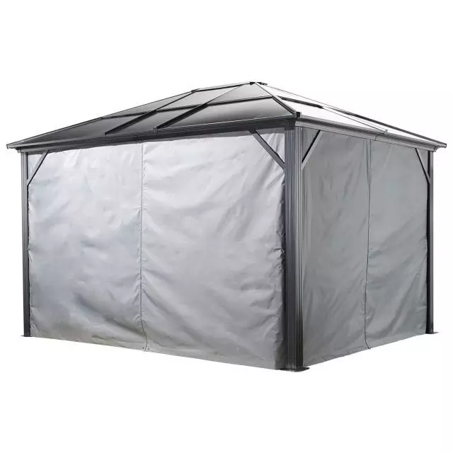 Sojag, rideaux gris pour abri soleil Meridien, 10 x 10 pi, polyester filé