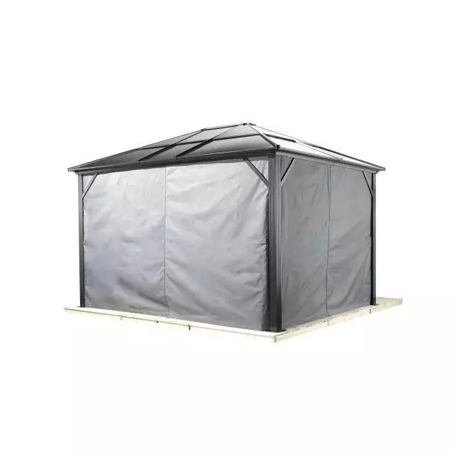 Sojag, rideaux gris pour abri soleil Meridien, 10 x 14 pi, polyester filé
