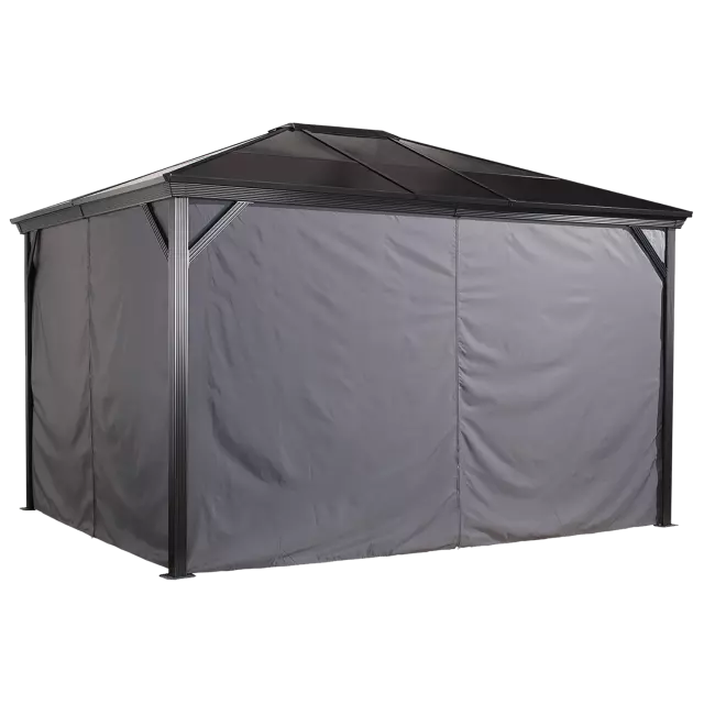 Sojag, rideaux gris pour abri soleil Verona, 10 x 10 pi, polyester, rideaux d'extérieur