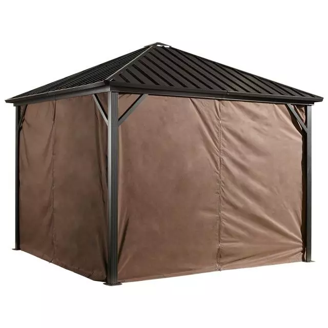 Sojag Brown Curtains for Dakota Gazebo, 8 ft. x 8 ft., Poly — isolated product on white background