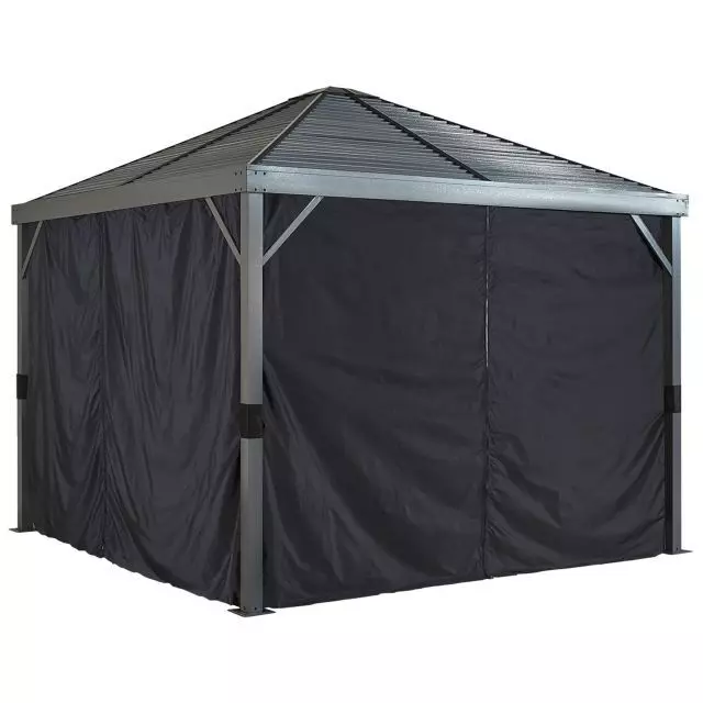 Sojag, rideaux noirs pour abri soleil Sanibel, 8 x 8 pi, polyester, rideaux d'extérieur