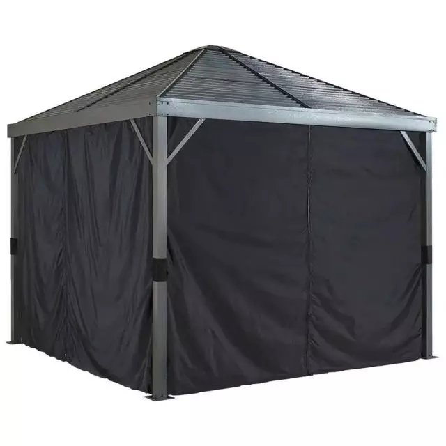 Sojag Black Curtains for Sanibel Gazebo, 10 ft. x 10 ft., Polyester, Out… — main product image