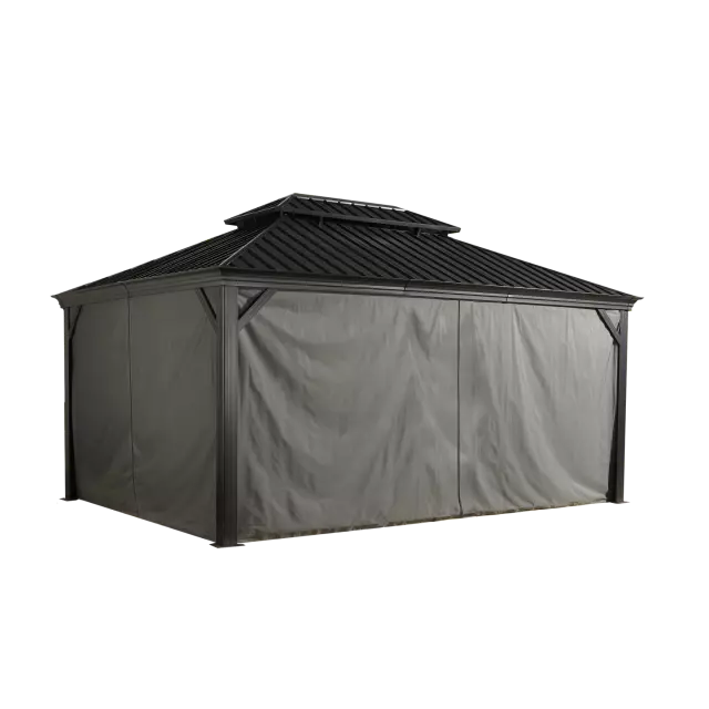 Sojag Grey Curtains for Monaco/Messina/Mykonos Gazebo, 12 ft. x 16 ft., Poly