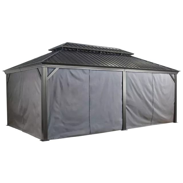 Sojag Grey Curtains for Monaco/Messina Gazebos, 12 x 20 ft., Outdoor Shades