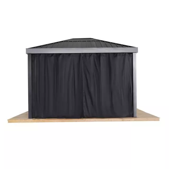 Sojag, rideaux noirs pour abri soleil Skylight, 10 x 12 pi, polyester filé, rideaux d'extérieur