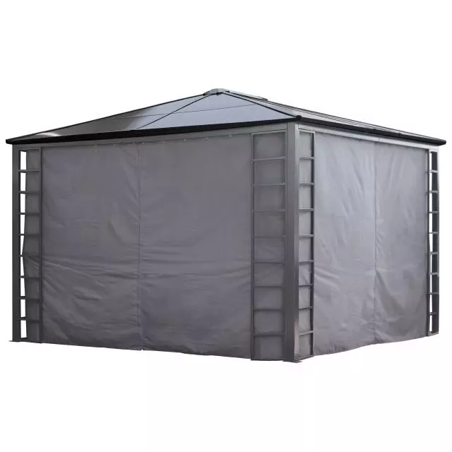 Sojag, rideaux gris pour abri soleil Turia, 10 x 12 pi, polyester, rideaux d'extérieur