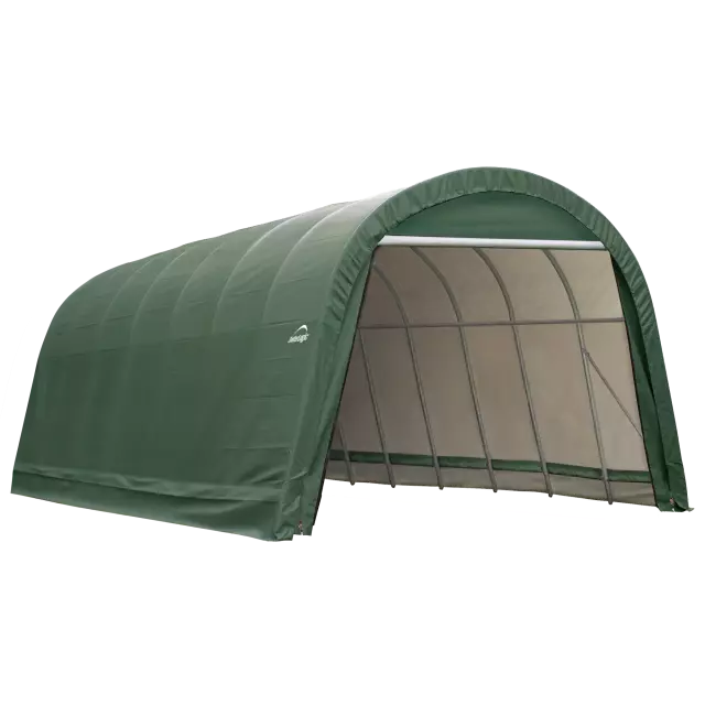 Garage rond ShelterCoat 15 x 20 pi, résistant au vent et à la neige, vert