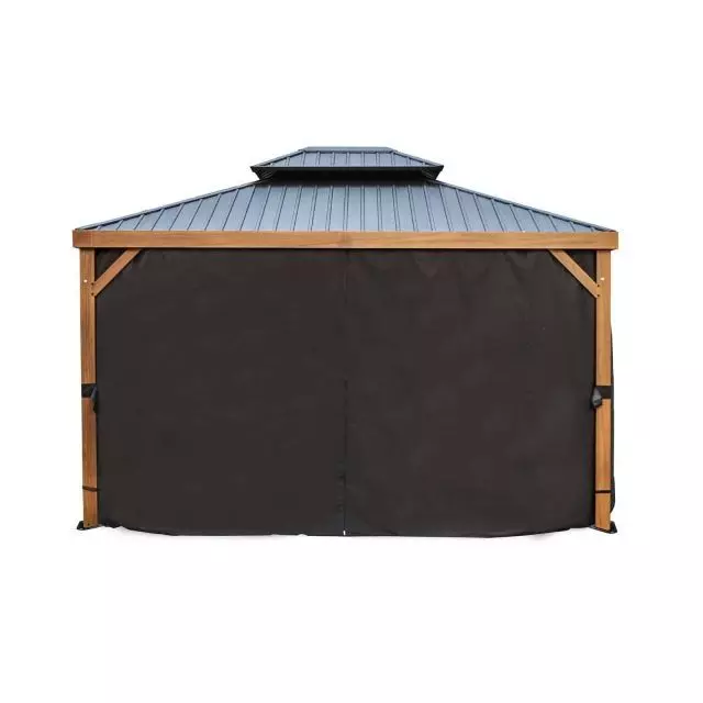 Gazebo Penguin Yosemite 10英尺 x 12英尺 黑色聚酯窗帘