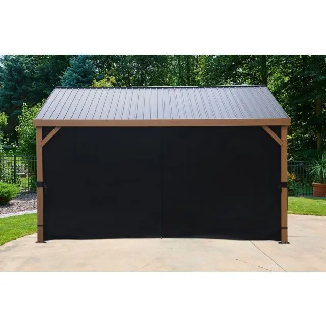 Gazebo Penguin Polyester Curtains for Yamaska Gazebo, 12 × 14 ft, Black