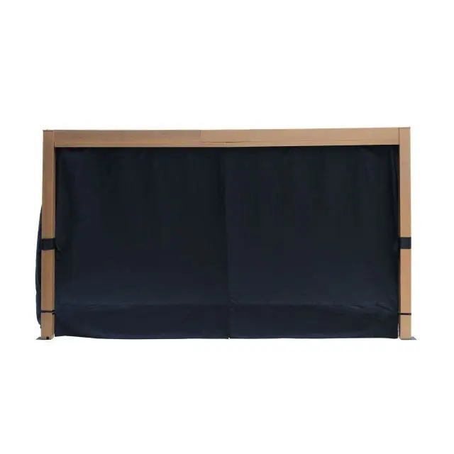 Gazebo Penguin Black Polyester Curtains for Vikos 10 x 13 ft. Freestanding Pergola