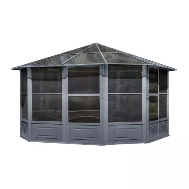 Gazebo Penguin Florence Solarium 12 Ft. x 12 Ft. in Slate