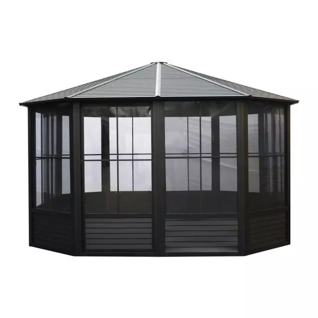 Gazebo Penguin Florence Solarium 12 X 12 Metal Roof in black