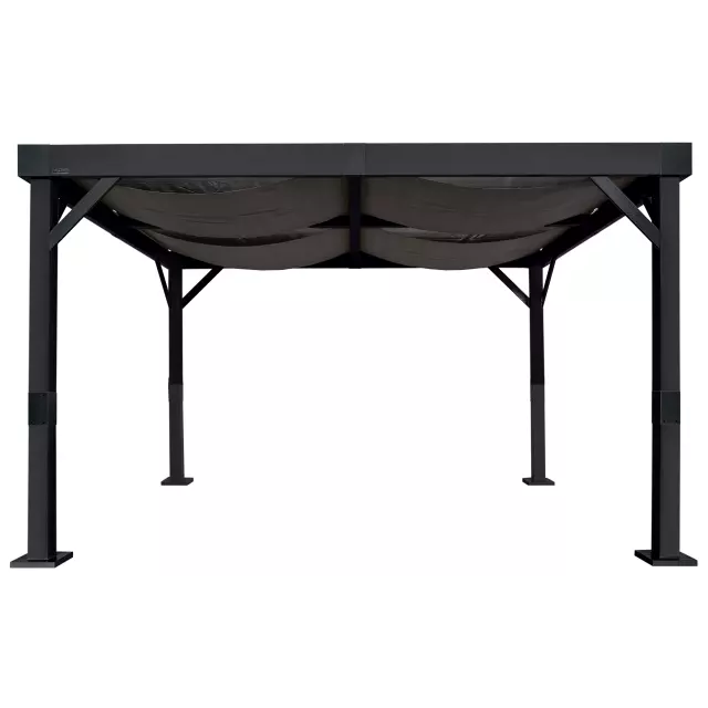 Pergola à cadre en aluminium noir Sojag Fontana de 10 x 12 pi