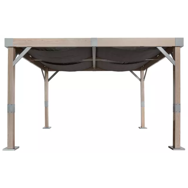 Pergola à cadre en aluminium fini bois Sojag Fontana de 10 x 12 pi