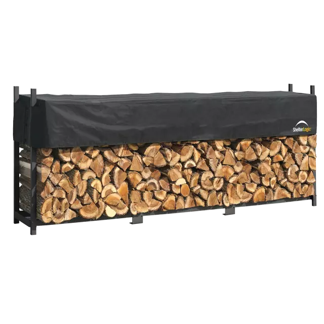 Rangement à bois ultra résistant avec protection, 12 pi