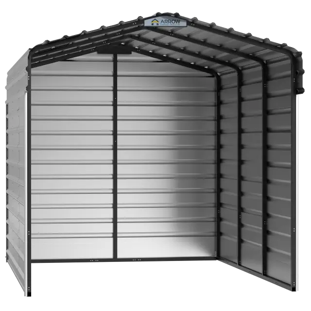 Abri d'auto Arrow en acier galvanisé 10 x 15 x 9 pi, fermé sur 3 côtés, coquille d'œuf