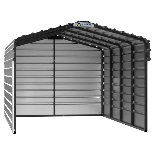 Abri d'auto Arrow en acier galvanisé 10 x 20 x 7 pi, fermé sur 3 côtés, coquille d'œuf