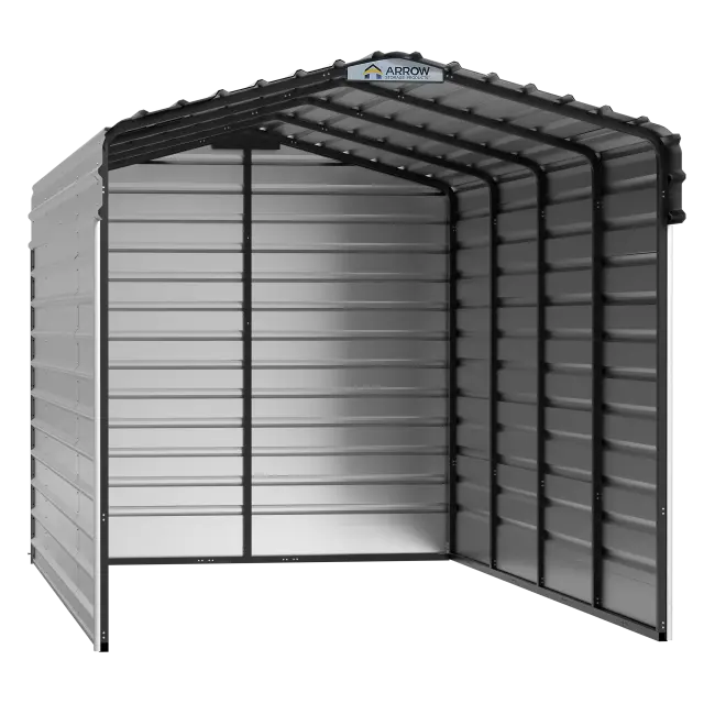 Abri d'auto Arrow en acier galvanisé 10 x 20 x 9 pi, fermé sur 3 côtés, coquille d'œuf