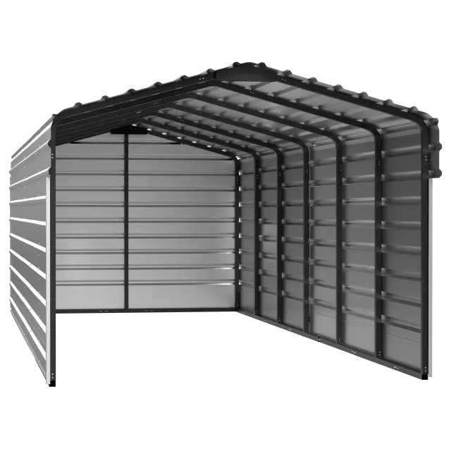 Abri d'auto Arrow en acier galvanisé 10 x 29 x 7 pi, fermé sur 3 côtés, coquille d'œuf