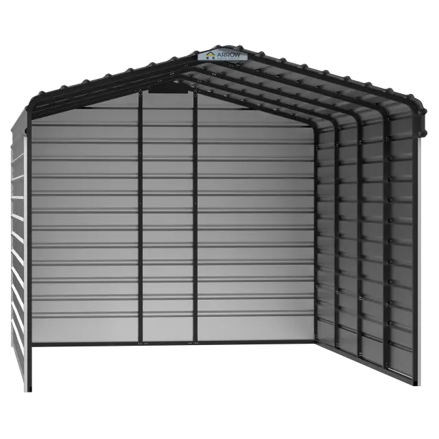 Abri d'auto Arrow en acier galvanisé 12 x 20 x 9 pi, fermé sur 3 côtés, coquille d'œuf