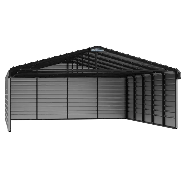 Abri d'auto en acier avec 3 parois, 20x24x07, coquille d'œuf