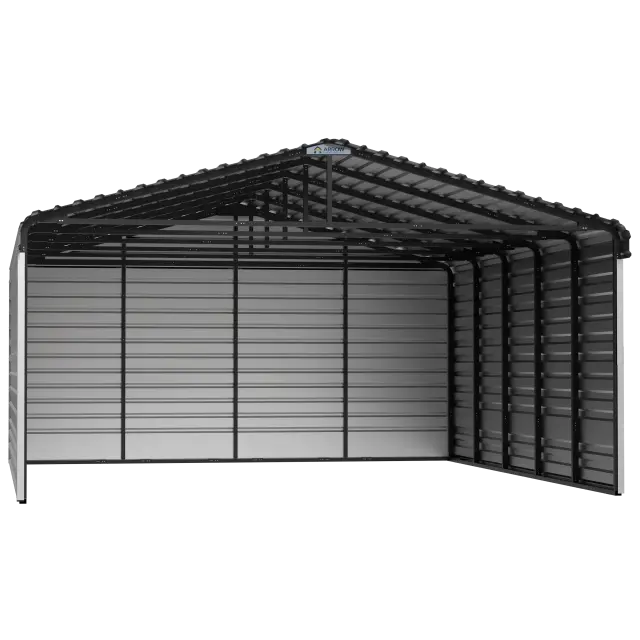 Abri d'auto en acier avec 3 parois, 20x24x09, coquille d'œuf