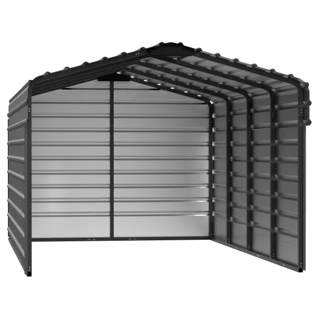 Arrow Steel Carport With 3 Wall Kits, 10X20X07