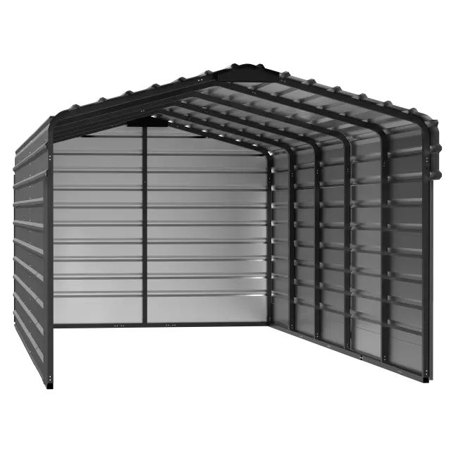 Arrow Steel Carport With 3 Wall Kits, 10X24X07
