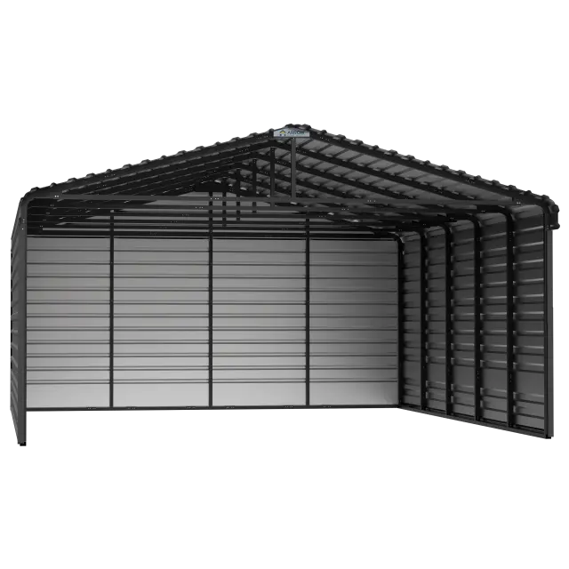 Arrow Steel Carport With 3 Wall Kits, 20X24X09