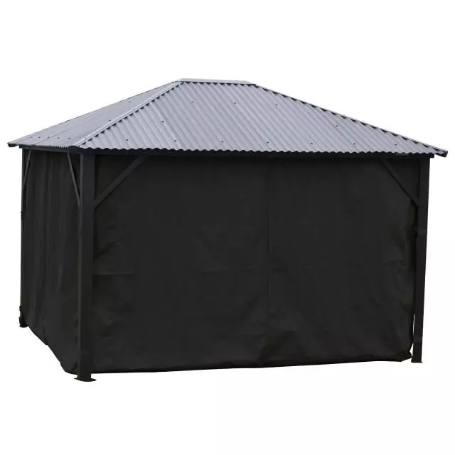 Black side curtains for Gazebo 10 x 12 - Corriveau