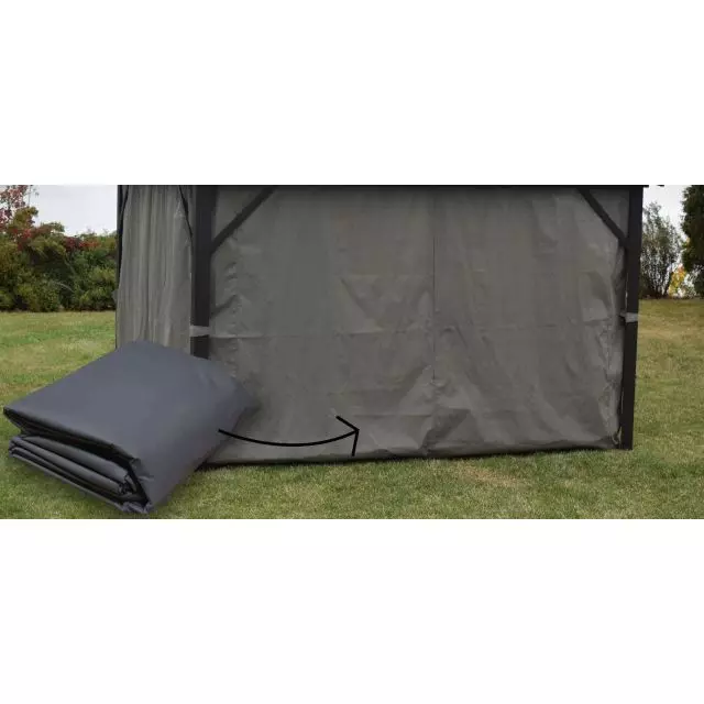 Rideaux latéraux gris pour Gazebo 12 x 16 - Corriveau