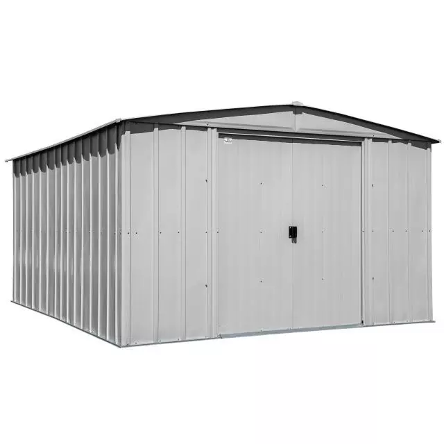 Abri de rangement en acier Arrow Classic, 10 x 12 pi, gris pâle