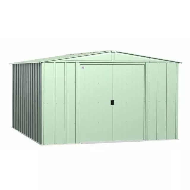 Abri de rangement en acier Arrow Classic, 10 x 12 pi, vert sauge