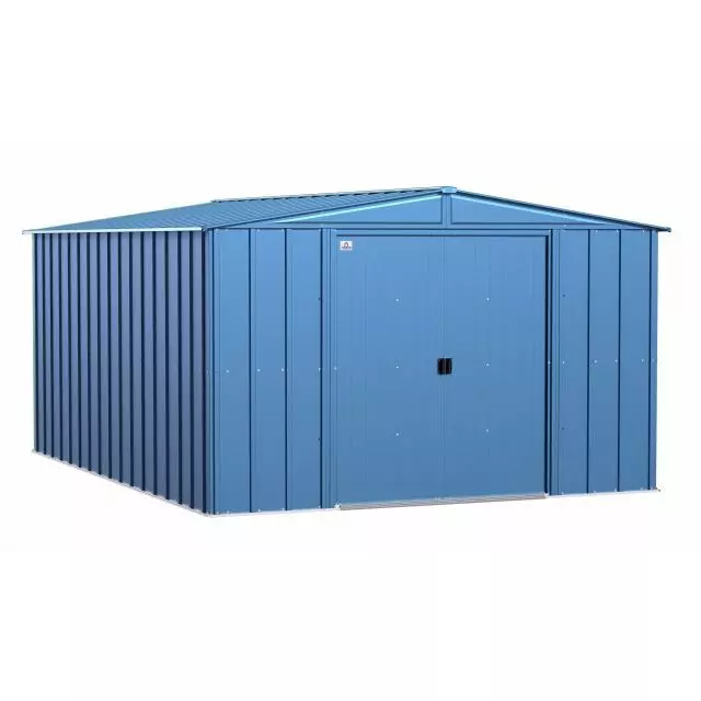 Abri de rangement en acier Arrow Classic, 10 x 14 pi, gris bleu