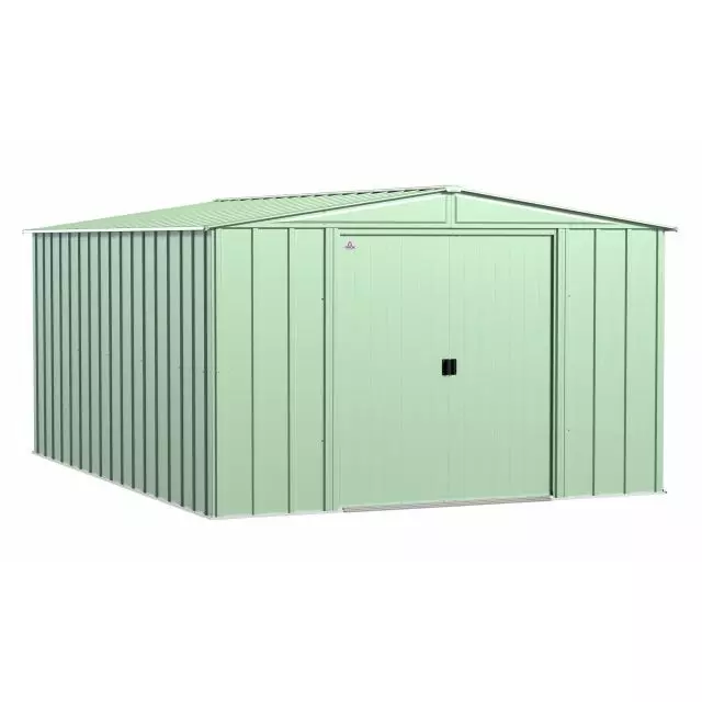 Abri de rangement en acier Arrow Classic, 10 x 14 pi, vert sauge