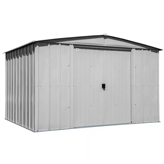 Abri de rangement en acier Arrow Classic, 10 x 8 pi, gris pâle