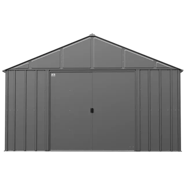 Abri de jardin Arrow Classic en métal, 12 x 12, gris charbon