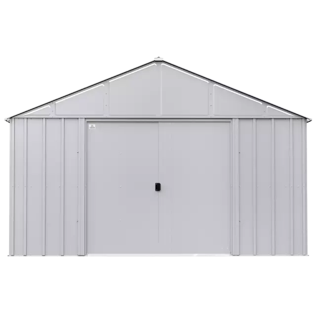 Abri de jardin Arrow Classic en métal, 12 x 12, gris cannelé