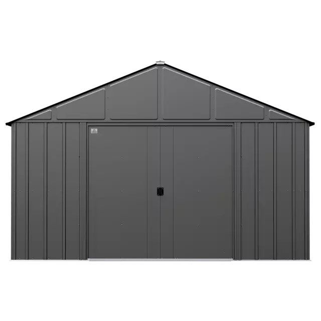 Abri de jardin Arrow Classic en métal, 12 x 14, gris charbon