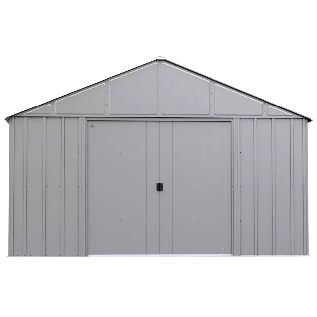 Abri de jardin Arrow Classic en métal, 12 x 14, gris cannelé