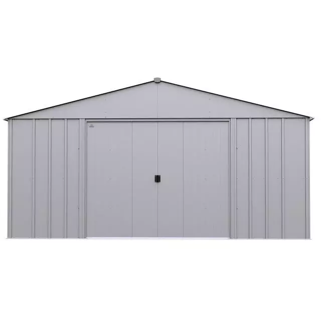 Abri de jardin Arrow Classic en métal, 14 x 12, gris cannelé