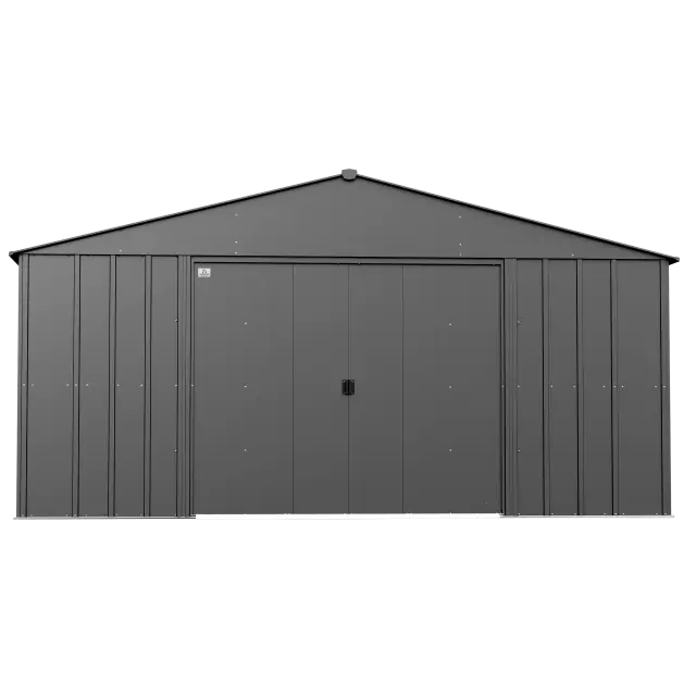 Abri de jardin Arrow Classic en métal, 14 x 14, gris charbon